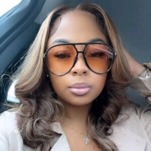 NEW Champagne Lens Oversized Fashion Sunglasses